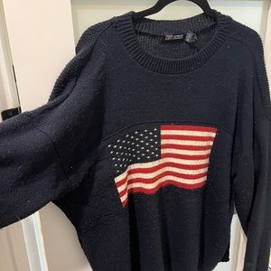 Oversized navy American flag sweater